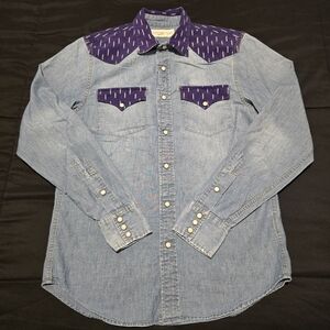 Ralph Lauren Denim & Supply‎ Mens Western Pearl Snap Button Up Shirt Size Small